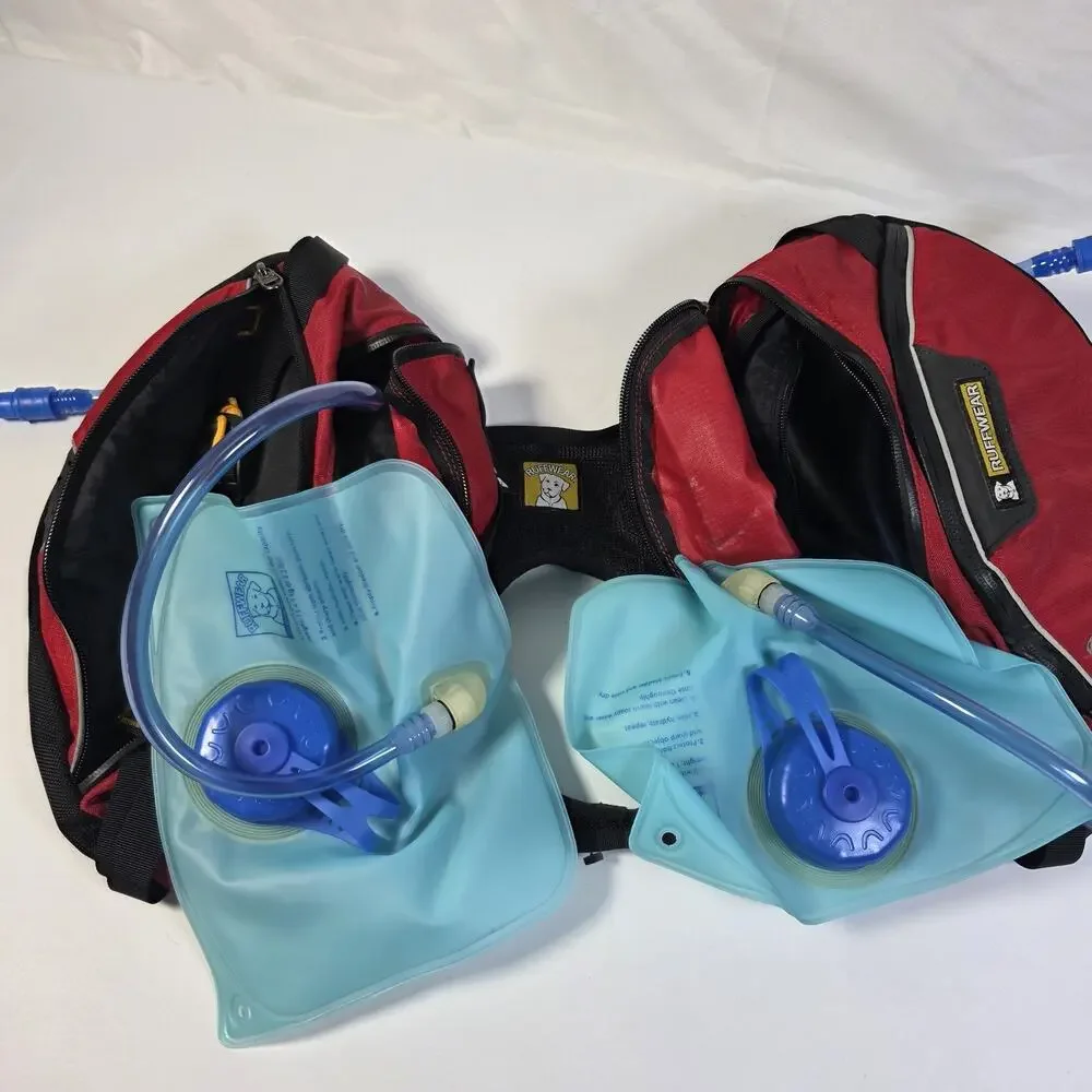 Ruffwear Palisades Dog Pack Small Red Saddlebags Hydration System No Harness